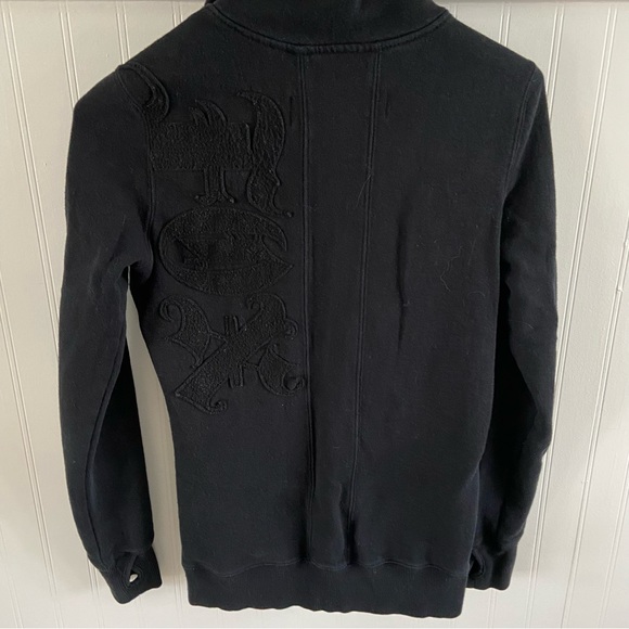 FOX RACING Zip Up Sweatshirt Jacket Black Embroidered Small Pockets Thumbholes - Picture 12 of 16